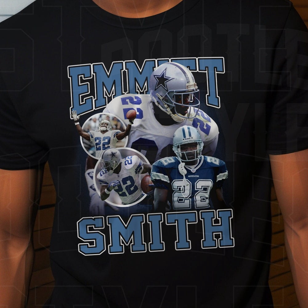 Emmitt Smith Football Shirt for Men Women Vintage 90s Bootleg Style ...