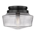 thumbnail image 1 of Emmons Traditional Black Flush Mount with Clear Shade, 1 of 5