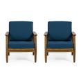 thumbnail image 1 of Emmry Outdoor Acacia Wood Club Chair (Set of 2), Teak and Dark Teal, 1 of 7