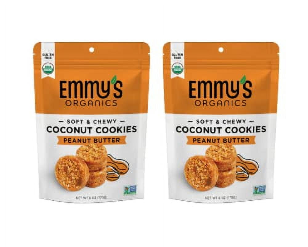 Emmy's Organics, Coconut Cookies Peanut Butter, 6 oz (Pack of 2