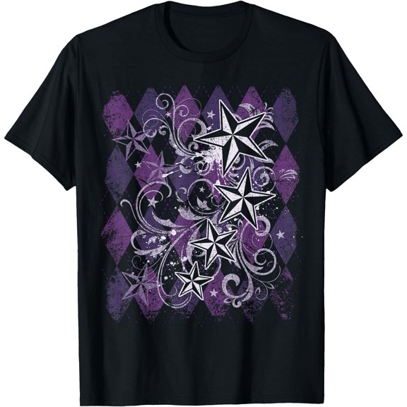 Emo 2000s Purple Star Fairy Grunge Alt y2k Teen Vintage Goth T-Shirt
