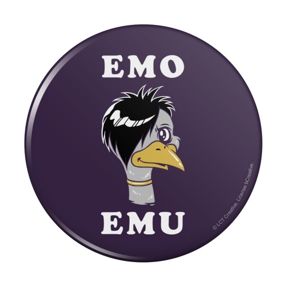 Emo Emu Funny Humor Pinback Button Pin