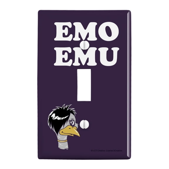 Emo Emu Funny Humor Plastic Wall Decor Toggle Light Switch Plate Cover