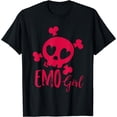 thumbnail image 1 of Emo Girl Pink Skull Emo Goth Music Teens Emotional T-Shirt, 1 of 3
