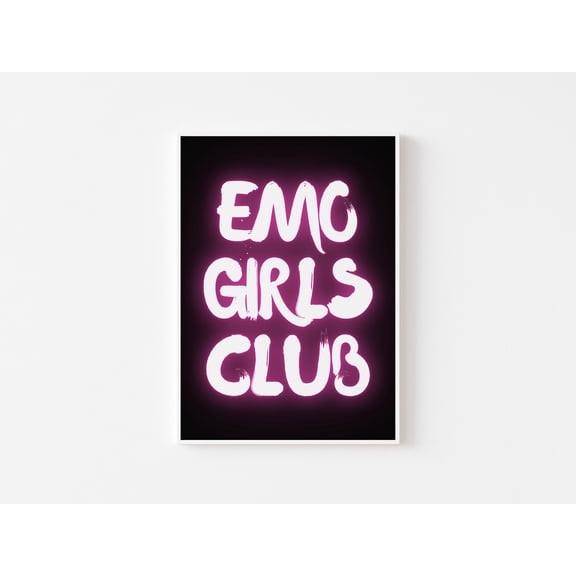 Emo Girls Club Print Elder Emo Emo Quote Print Grunge Goth Pink And Black Art Print 00S Nostalgia Alternative Poster Emo Rock Music