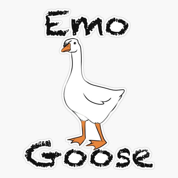 Emo Goose Dark Bird Design Sticker
