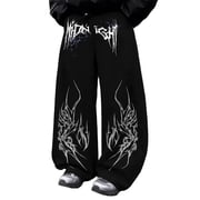 Emo Gothic Baggy Sweatpants Y2K Graphic Sweatpants Men Oversized Streetwear Pants Y2K Clothes Men Gym Trousers