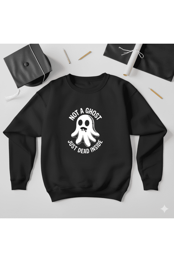 Emo Gothic Ghost Alternative Halloween Dark Cute Style Sweatshirt, up to size 5XL