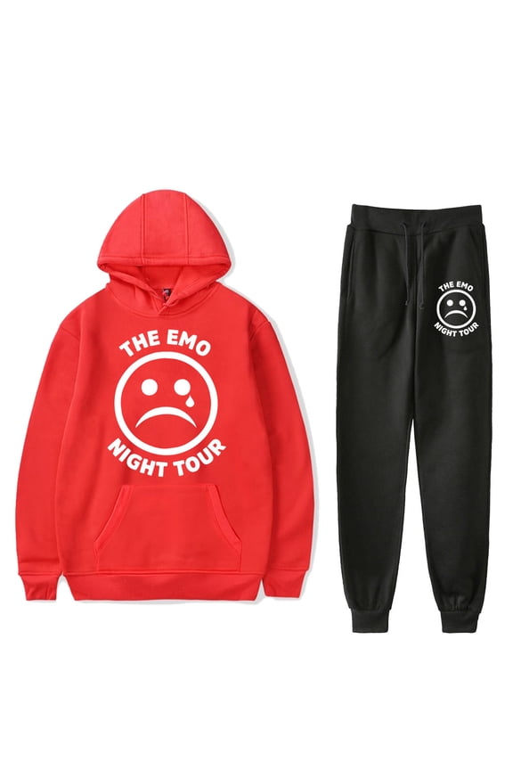 Emo Night Tour   hoodies suits pocket drawstring hoodies sweatshirt men/women Strap sports pants