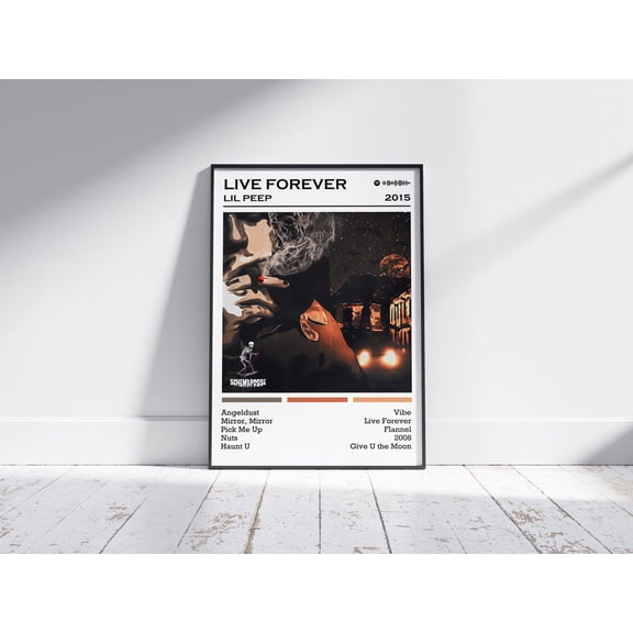 Emo Rap Icon Live Forever Graphic Memorial Wall Art Room Decor, Unframed Poster