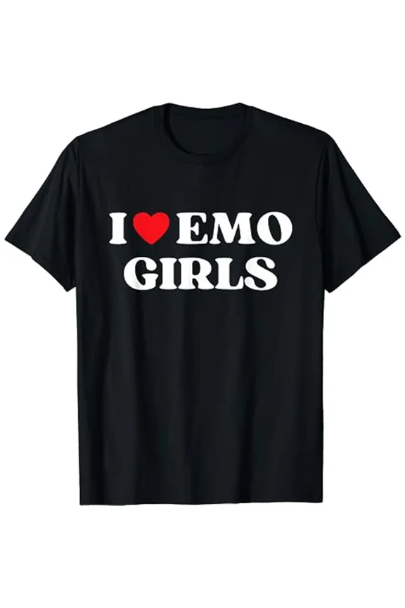 Emo Style I Heart Emo Girls Red Heart Cute Alt Aesthetic Unisex T-Shirt up to size 5XL