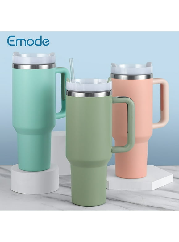 Emode 40oz Stainless Steel Insulated Coffee Mug with Handle, Multipurpose Reusable Travel Cup, Machine Washable Tumbler - 1 Pack