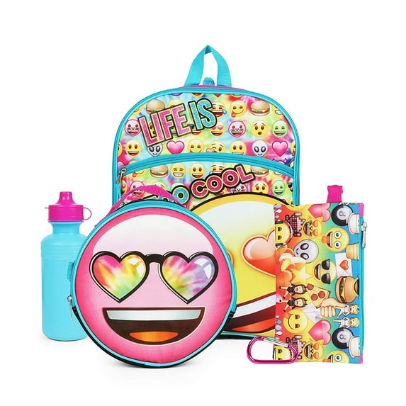 Emoji 5 Piece Backpack Set