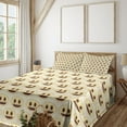 thumbnail image 1 of Ambesonne Emoji Art Fitted & Top Sheet Set with Shams, Sprinkle Look Lines Faces, Pale Yellow and Dark Cocoa, 1 of 5