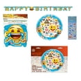 thumbnail image 1 of Emoji Birthday Party Supplies Bundle includes 1 Happy Birthday Banner, 1 Jumbo Mylar Balloon 34", 1 Dinosaur Sticker Sheet, 1 of 4