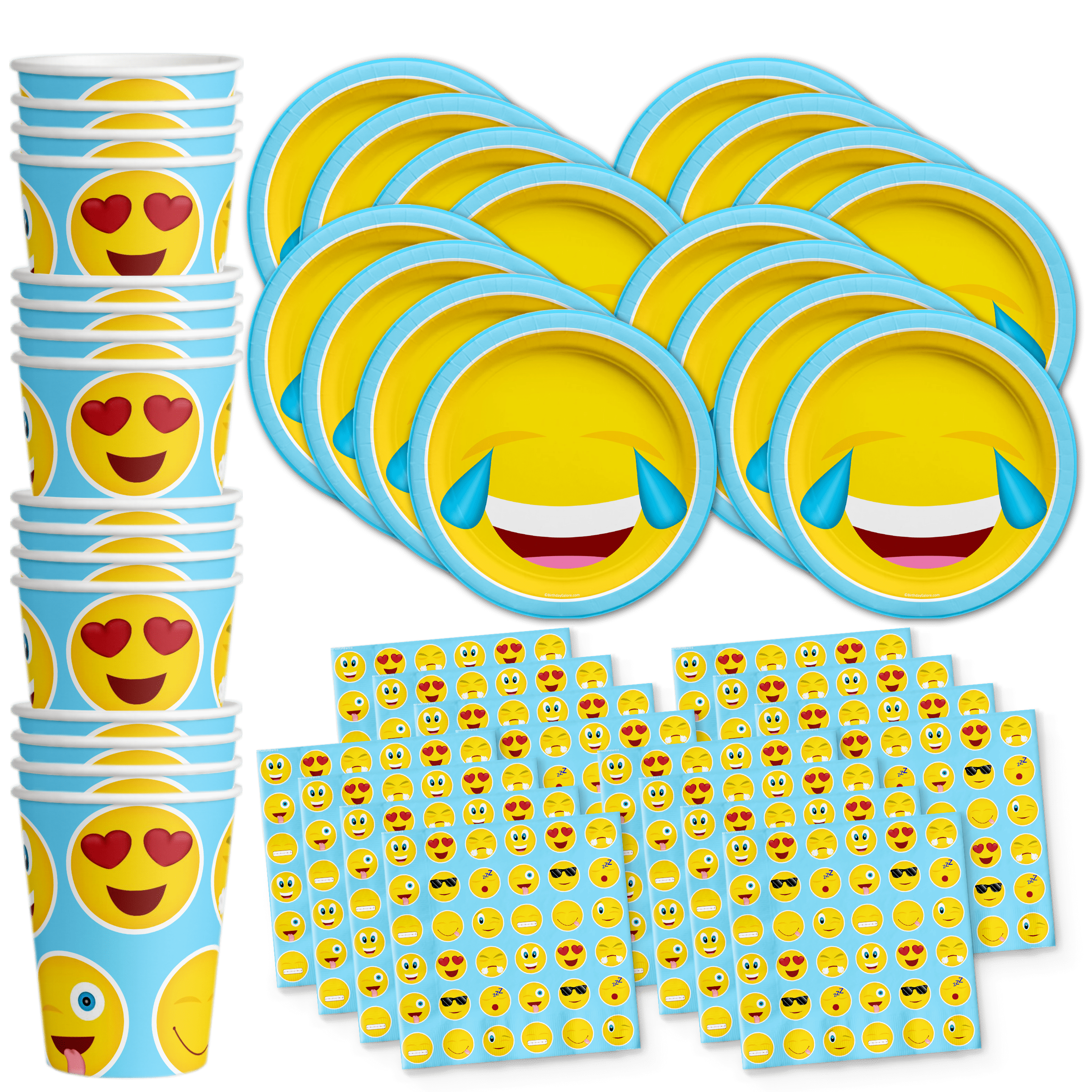 Emoji Birthday Party Supplies Set Plates Napkins Cups Tableware Kit for