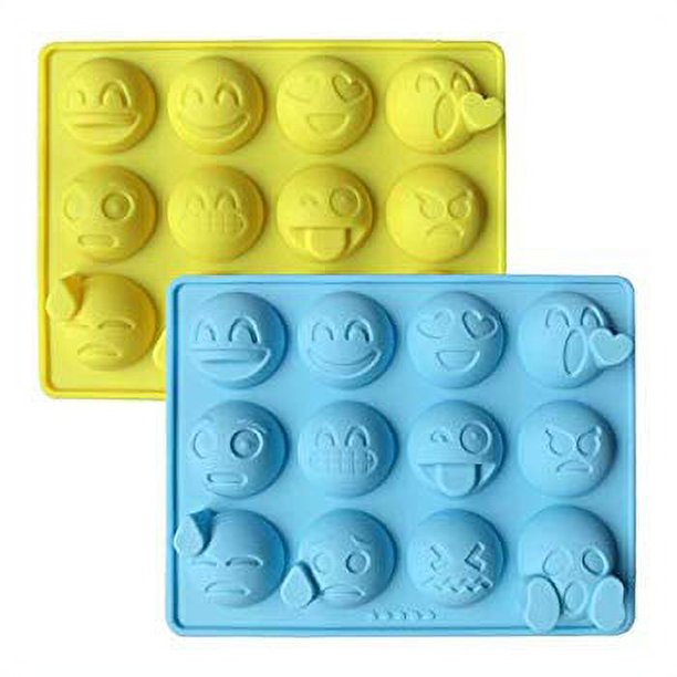 Emoji Chocolate Mold 2 PCS Emoticon Shaped Candy Making Molds Cute