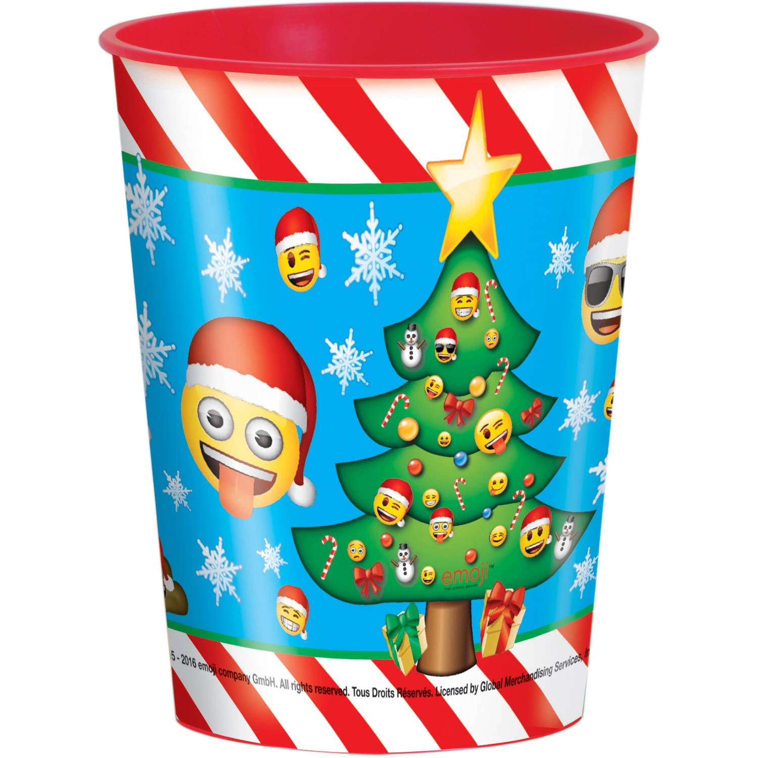 Emoji Christmas Plastic 16oz Cup 