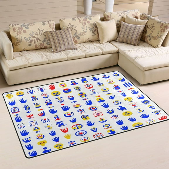 Emoji Collection Soft Polyester Area Rug 60''x39'', Non Slip, Memory Foam, Water Absorbent