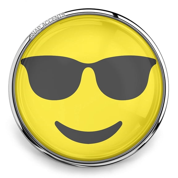 Snap Jewelry 18MM Yellow Sunglasses Emoji Ginger Charm for Interchangeable Accessories