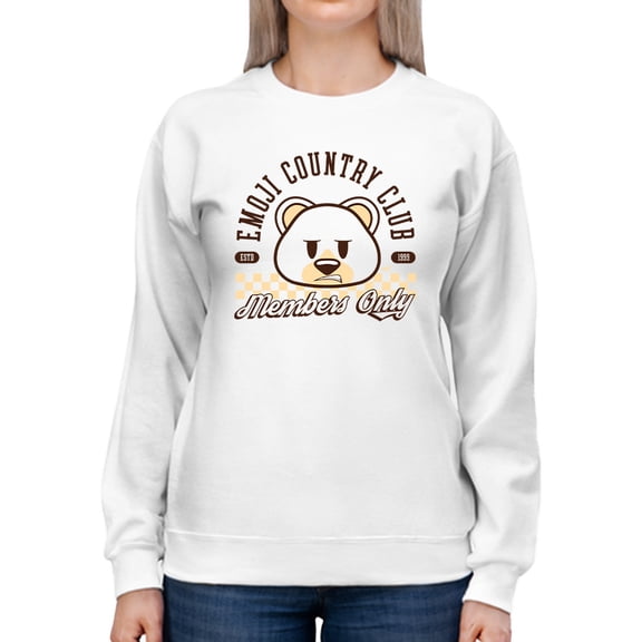 Emoji Country Club - Bear Emoji Members Graphic Women's Sweatshirt