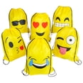 thumbnail image 1 of Emoji Drawstring Backpacks (12 Count), 1 of 4