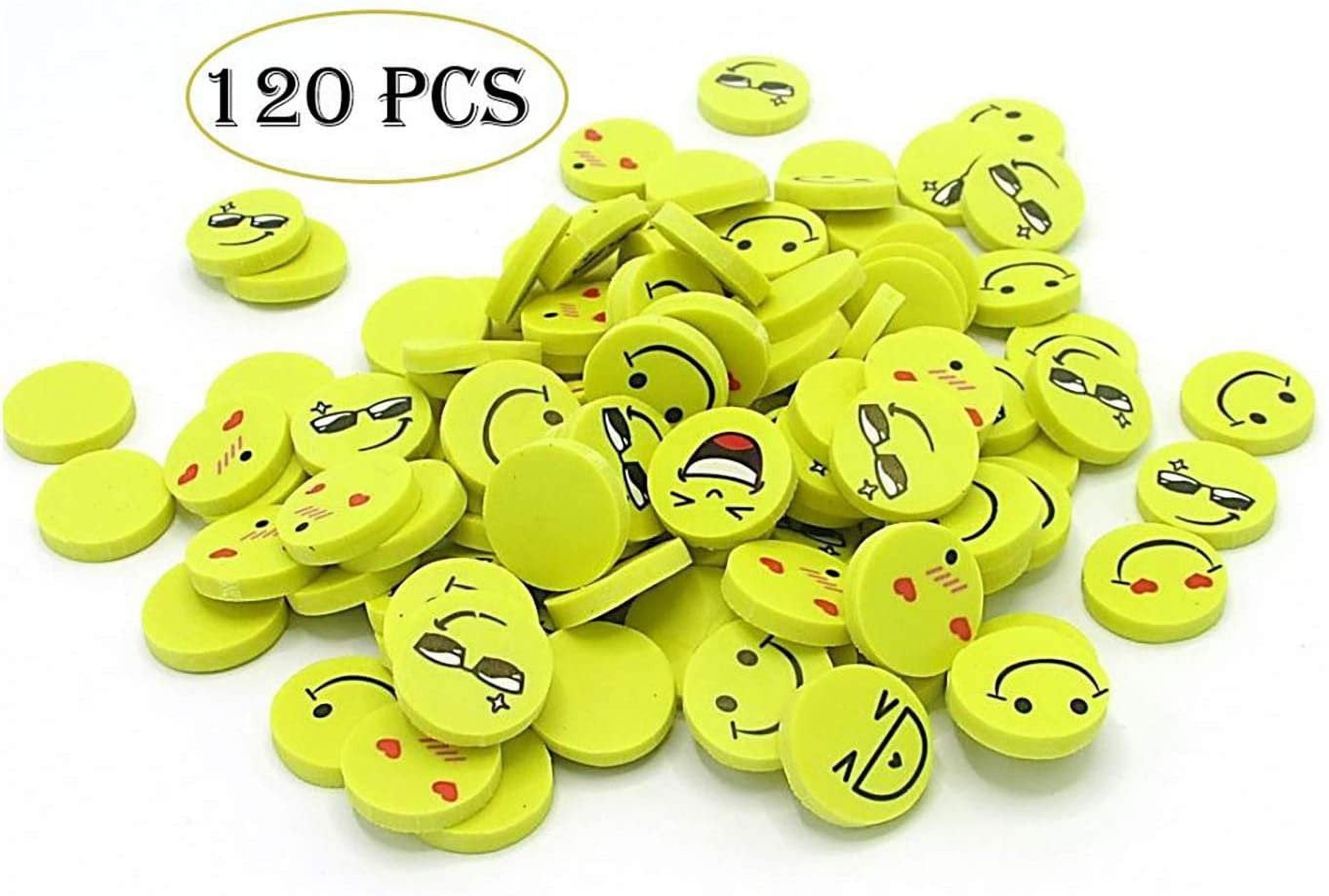 Emoji Erasers Pack Of 120 Pencil Erasers Emoticon Mini Novelty Party