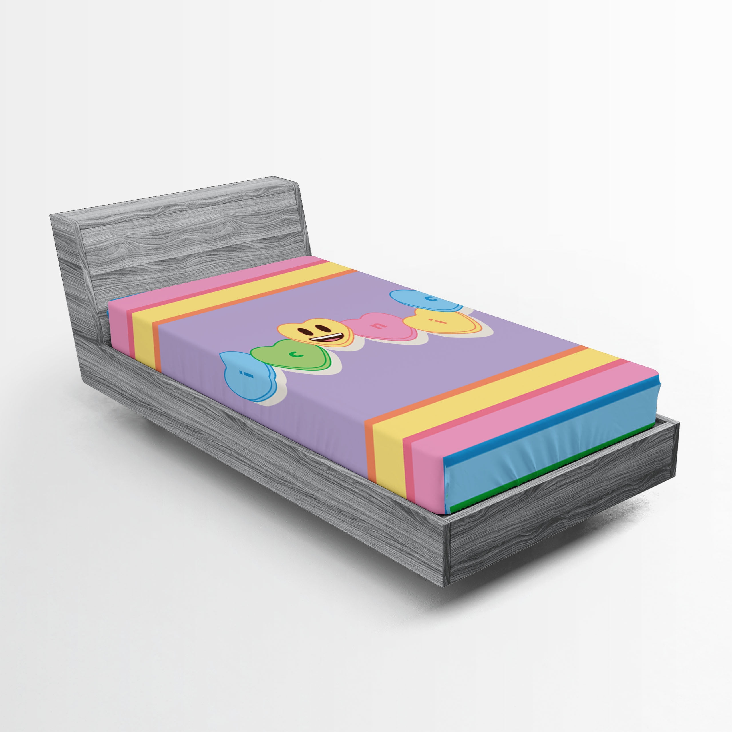 Numbers Of Happy Emojis Fitted Bedsheet main image 0