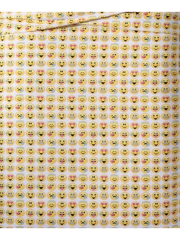 Emoji Girl's Smiley Face Twin Microfiber Sheet Set, Kids Sheets