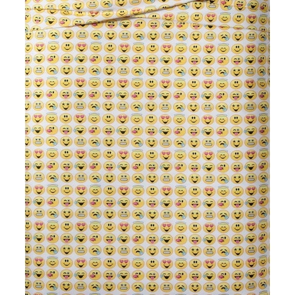 Emoji Girl's Smiley Face Twin Microfiber Sheet Set, Kids Sheets