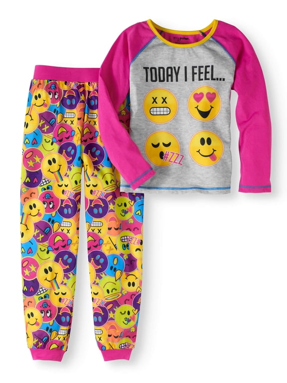 Emoji Girls' 2-Piece Pajama Set