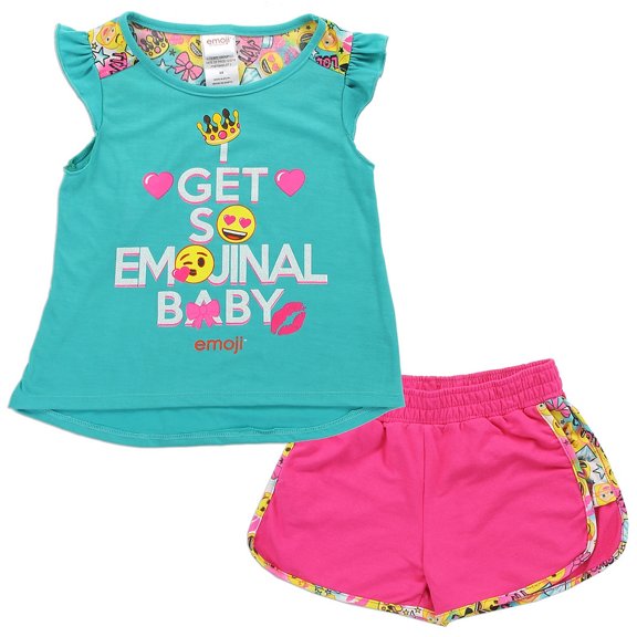 Emoji Girls' So Emojinal Shorts Set (Little Girls)