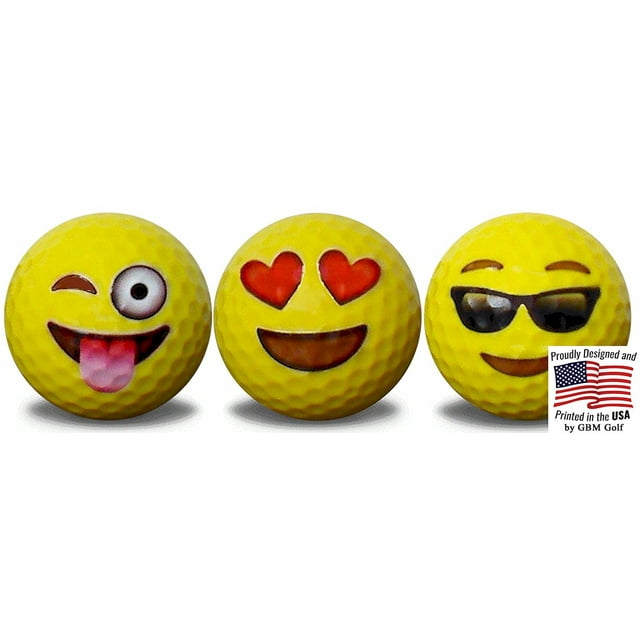 Emoji Golf Balls 3 Designs 3 Pack1 by GBM Golf