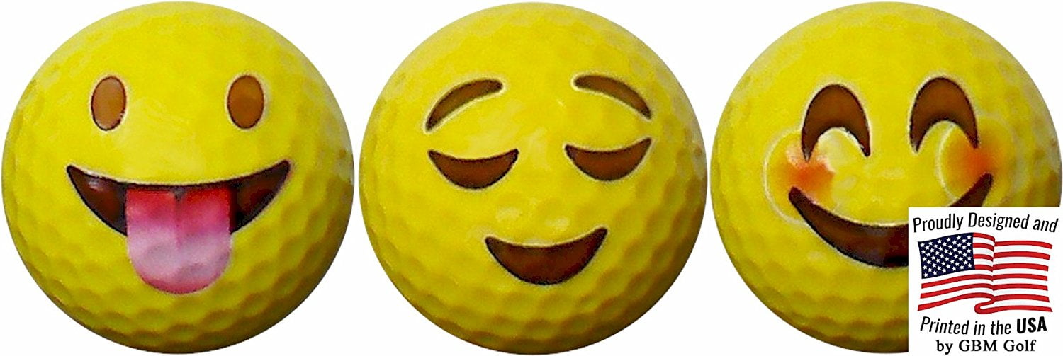 Emoji Golf Balls 3 Designs 3 Pack3 by GBM Golf