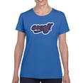 thumbnail image 1 of Emoji Graffiti Plaid - Red Urban Street Art Design Women's T-shirt, 1 of 4