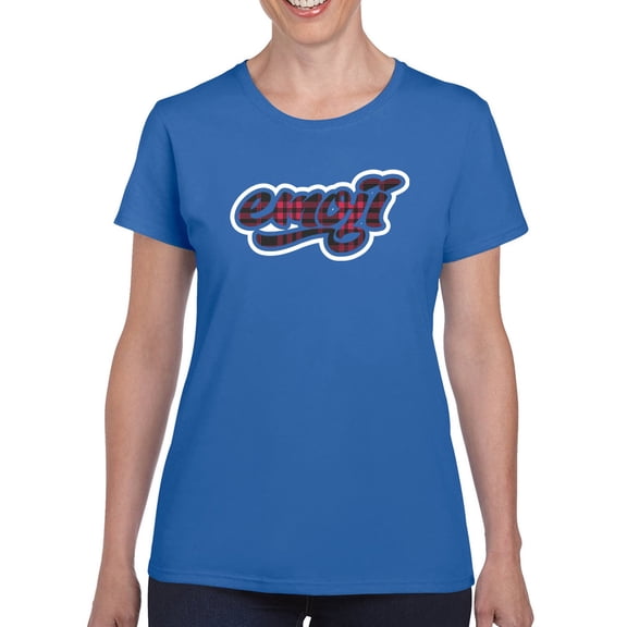 Emoji Graffiti Plaid - Red Urban Street Art Design Women's T-shirt