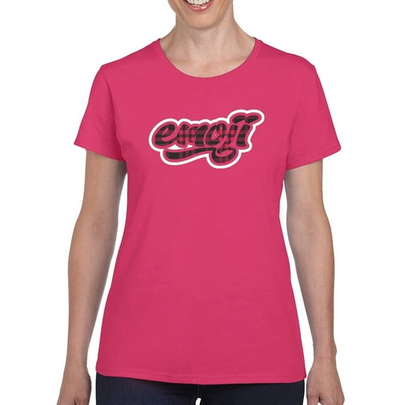 Emoji Graffiti Plaid - Red Urban Street Art Design Women's T-shirt