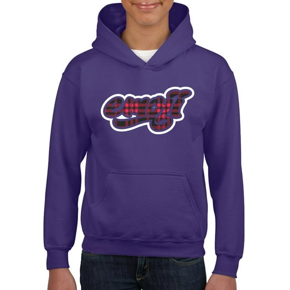 Emoji Graffiti Plaid - Red Urban Street Art Design Youth's Hoodie