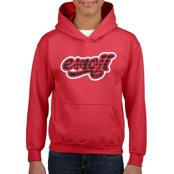 Emoji Graffiti Plaid - Red Urban Street Art Design Youth's Hoodie