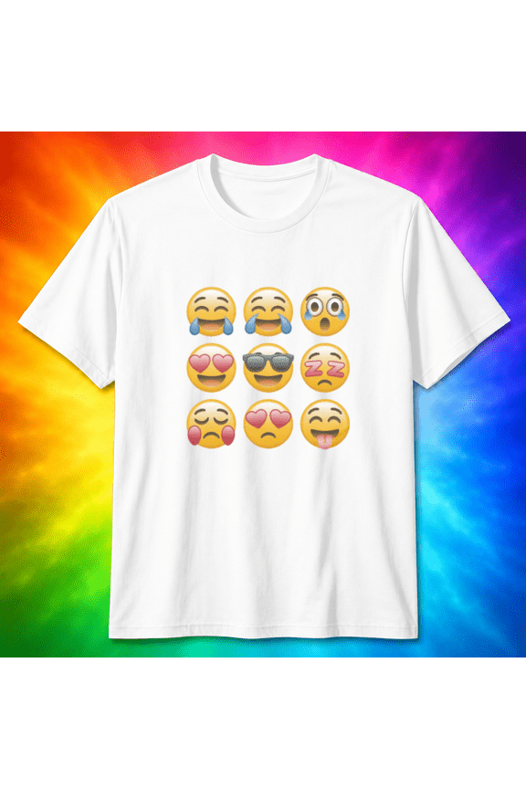 Emoji Grid T-Shirt - Funny Expressive Faces T-shirt, for men & women, S-5XL