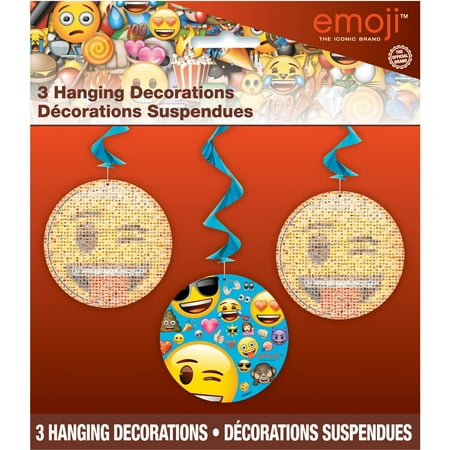 Emoji Hanging Decorations, 26 in, 3ct