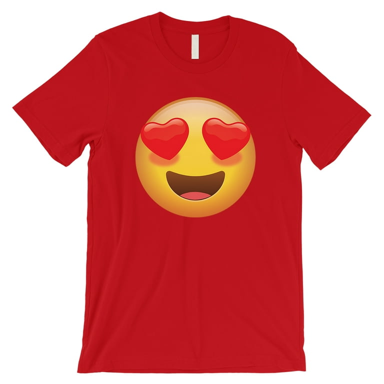  Mens Emoticon Heart Eyes T-Shirt Small Red : Clothing, Shoes &  Jewelry