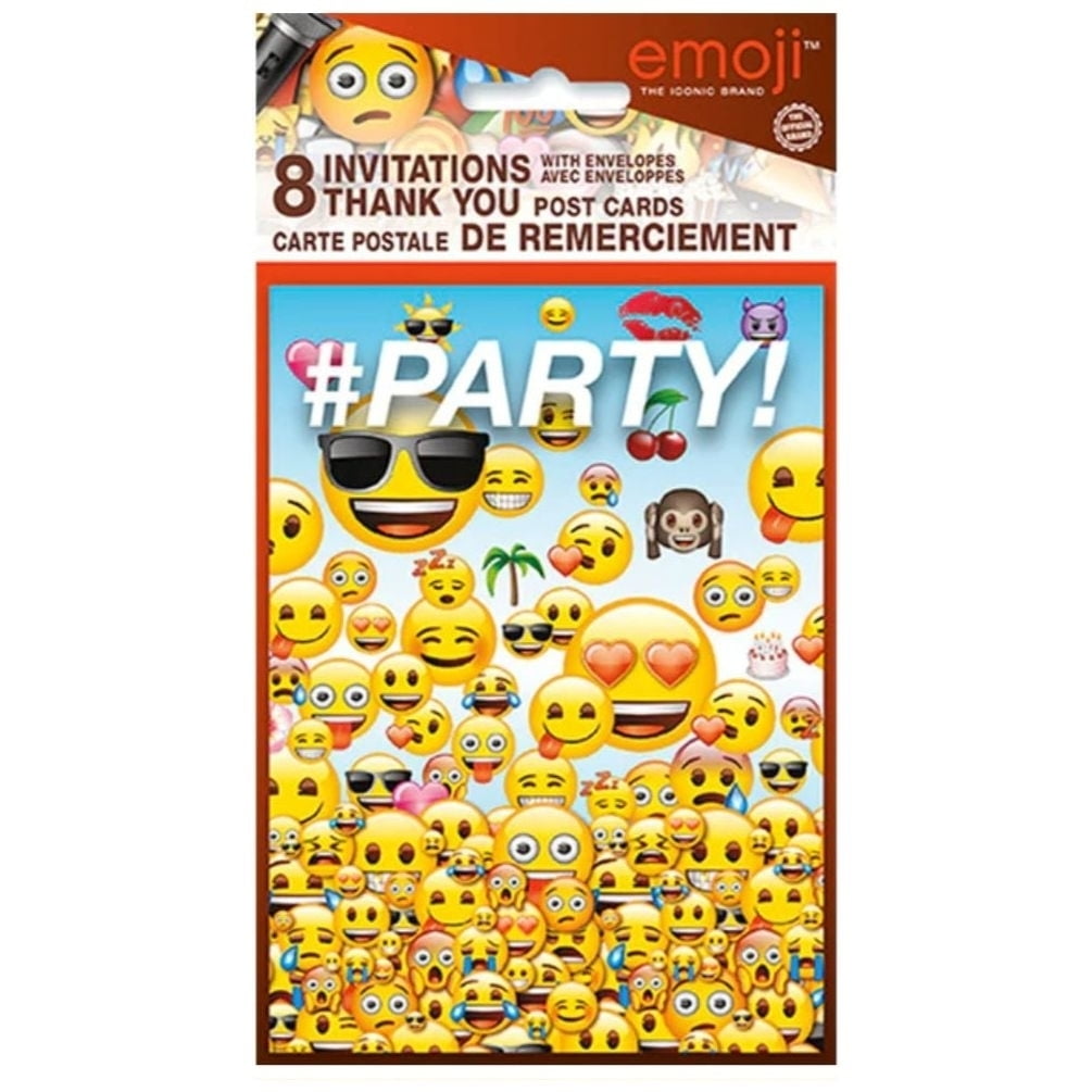 Emoji Invitations, 8ct - Walmart.com, image size:1005x1005