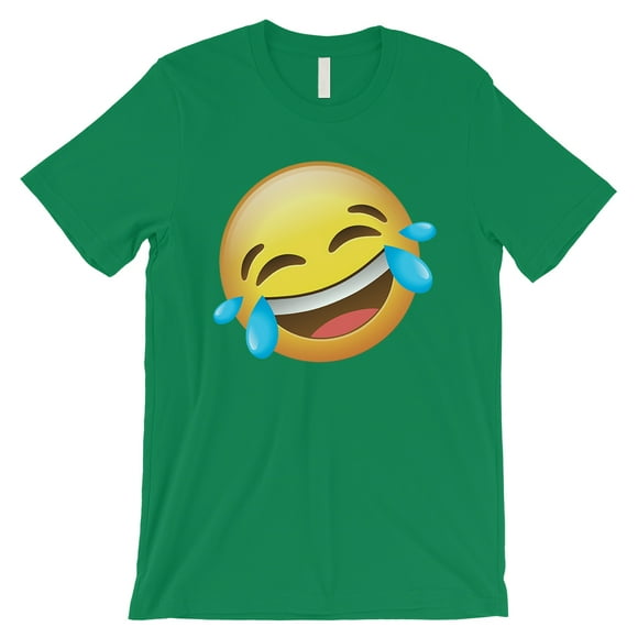 Emoji-Laughing Mens Green Happy Funny T-Shirt Gag Gift for Friend