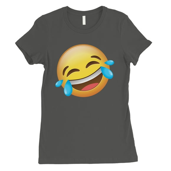 Emoji-Laughing Womens Cool Grey Foolish Funny Cool T-Shirt Gag Gift