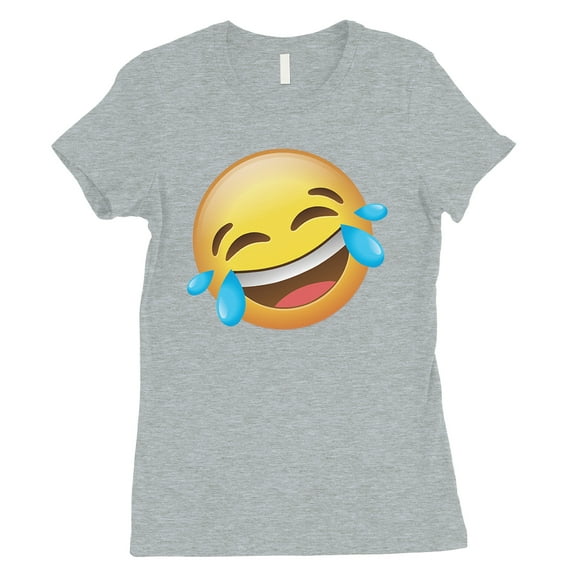 Emoji-Laughing Womens Grey Humurous Thoughtful Perfect T-Shirt Gift