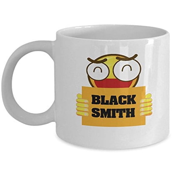Blacksmith 11 oz Coffee Mug - Emoji Mugs for Kids White Ceramic Gift