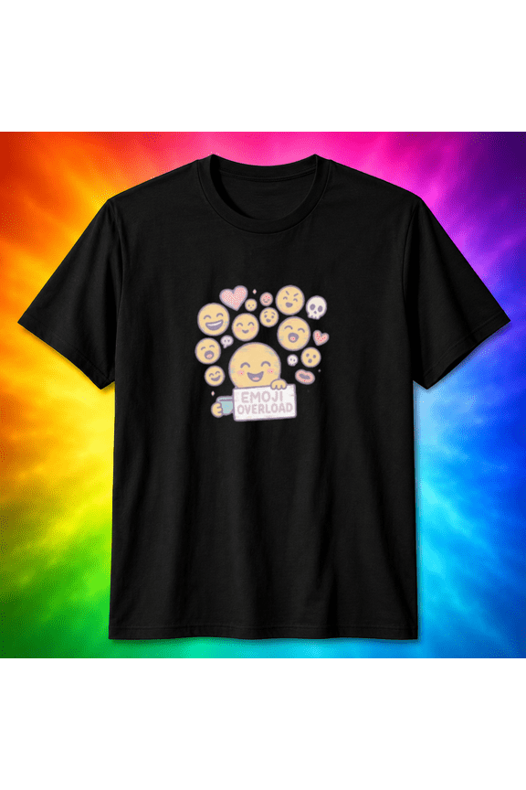 Emoji Overload Funny Coffee Cup Sign T-Shirt, for men & women, S-5XL