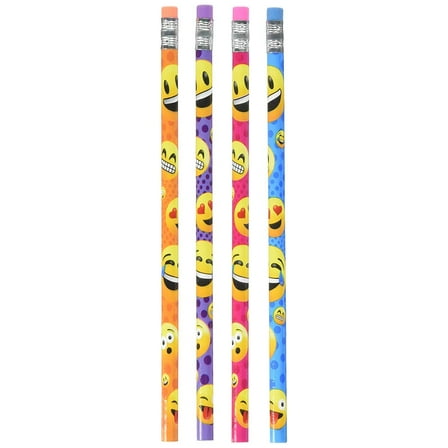 Emoji Pencil, 7.5-Inch, Pack of 48