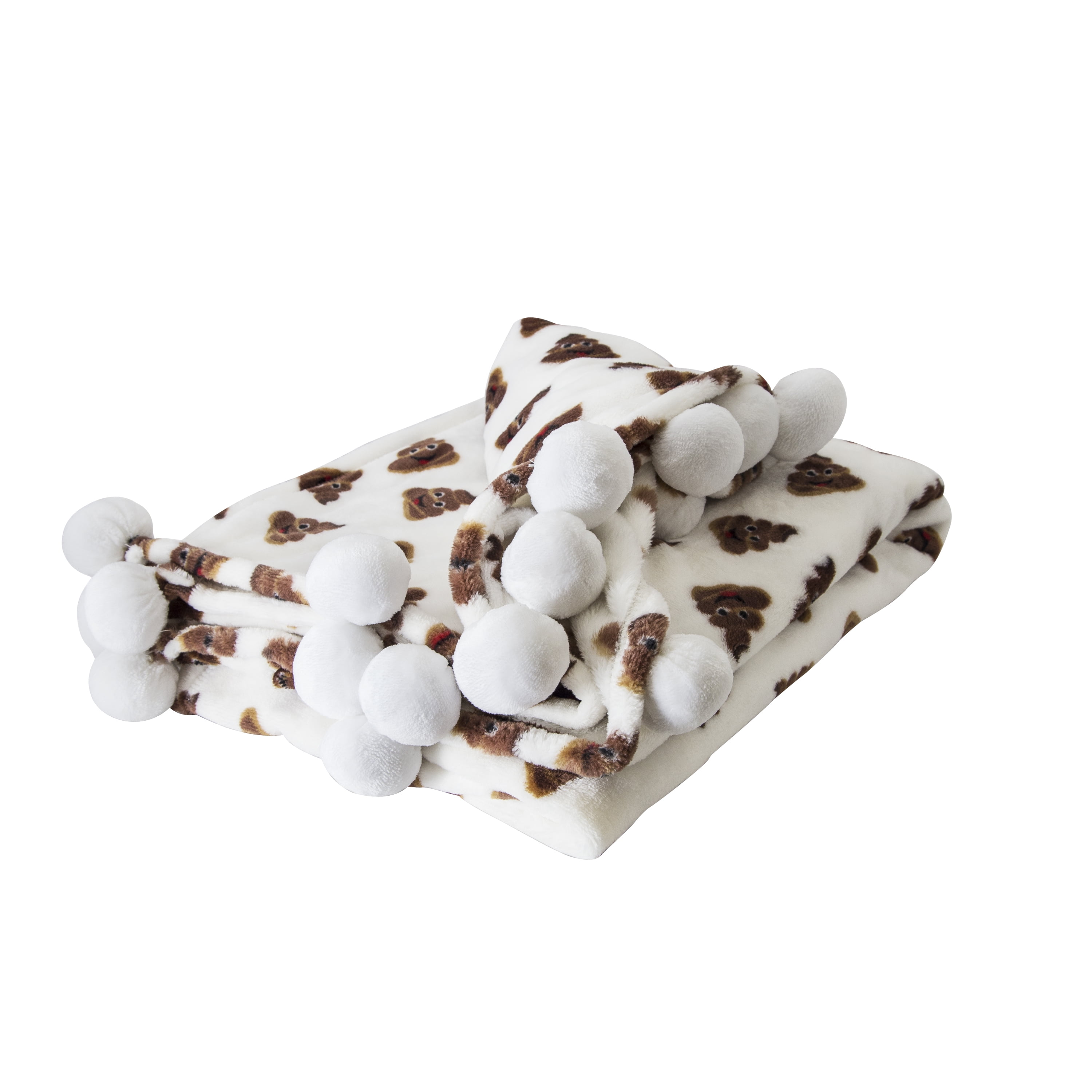 Emoji Pom Pom Throw, Poop Emoji